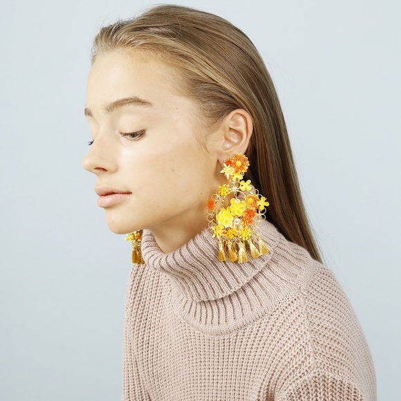 Mercedes Salazar Fiesta Flower Earrings - Picture 1 of 3